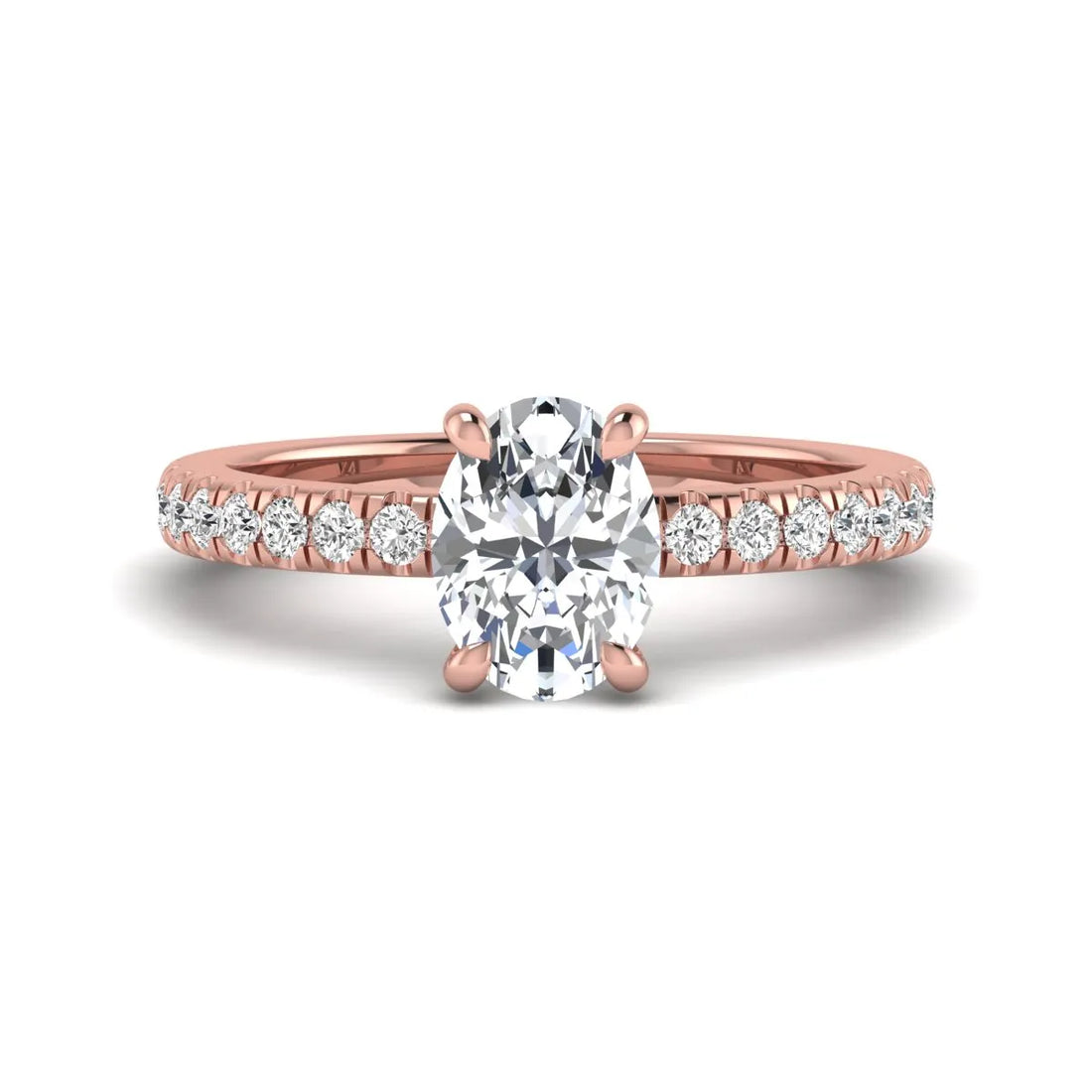 OctaPearl 1 ct Oval Cut Lab Grown Diamond Solitaire Accent Engagement Ring
