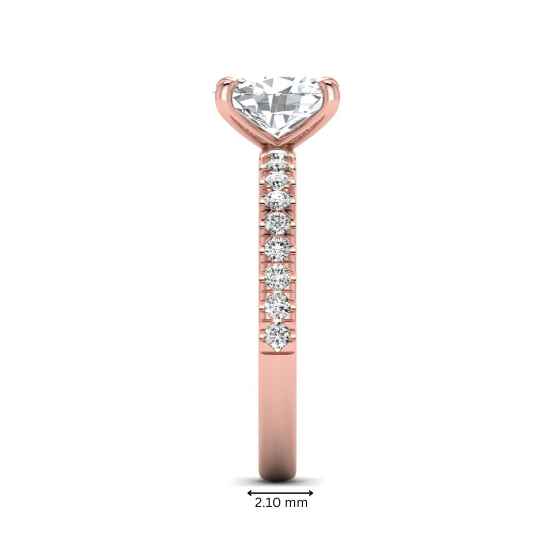OctaPearl 1 ct Oval Cut Lab Grown Diamond Solitaire Accent Engagement Ring
