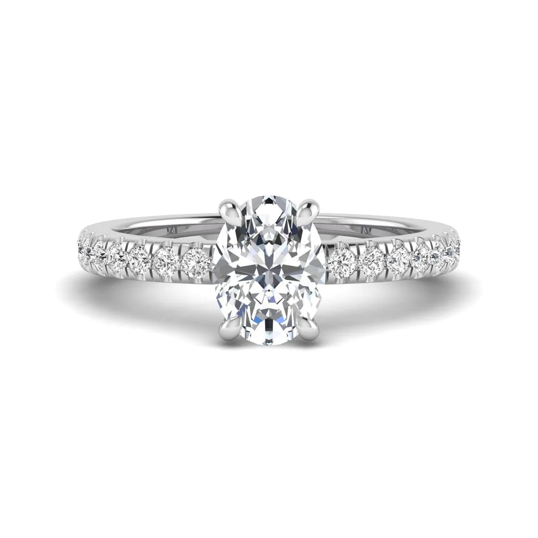 OctaPearl 1 ct Oval Cut Lab Grown Diamond Solitaire Accent Engagement Ring