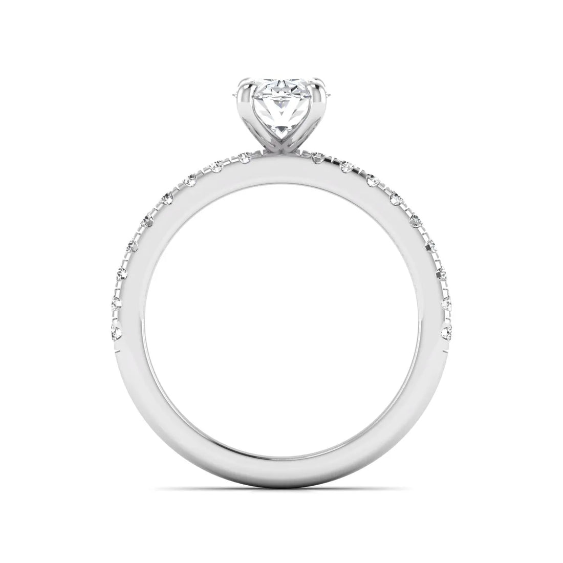 OctaPearl 1 ct Oval Cut Lab Grown Diamond Solitaire Accent Engagement Ring