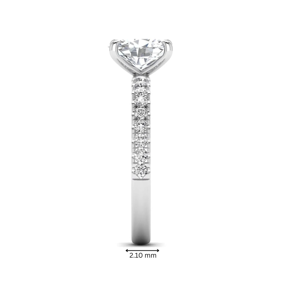 OctaPearl 1 ct Oval Cut Lab Grown Diamond Solitaire Accent Engagement Ring