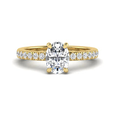 OctaPearl 1 ct Oval Cut Lab Grown Diamond Solitaire Accent Engagement Ring