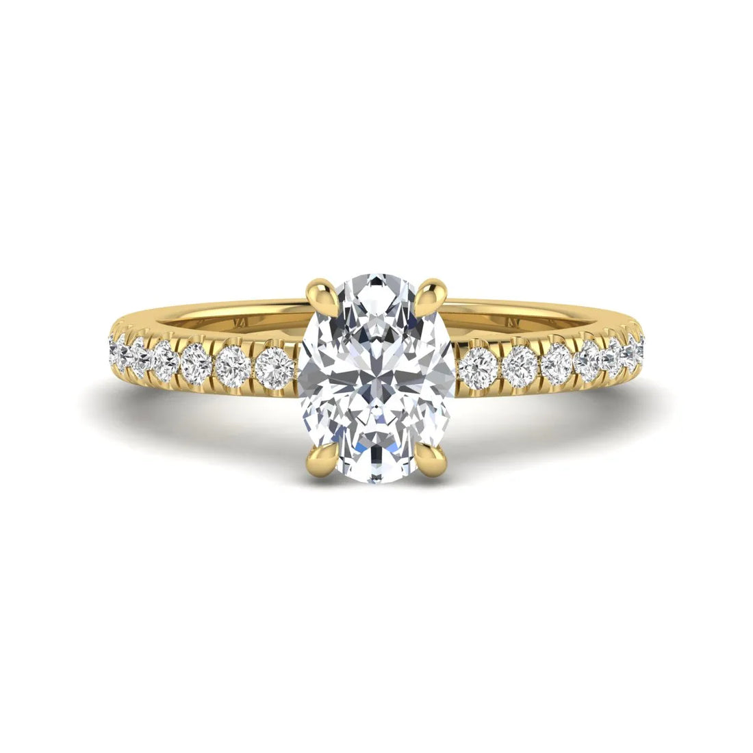 OctaPearl 1 ct Oval Cut Lab Grown Diamond Solitaire Accent Engagement Ring