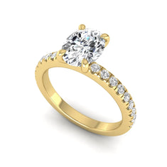 OctaPearl 1 ct Oval Cut Lab Grown Diamond Solitaire Accent Engagement Ring - alternate view