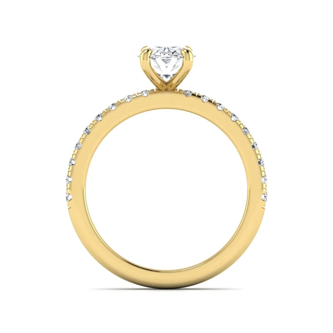 OctaPearl 1 ct Oval Cut Lab Grown Diamond Solitaire Accent Engagement Ring