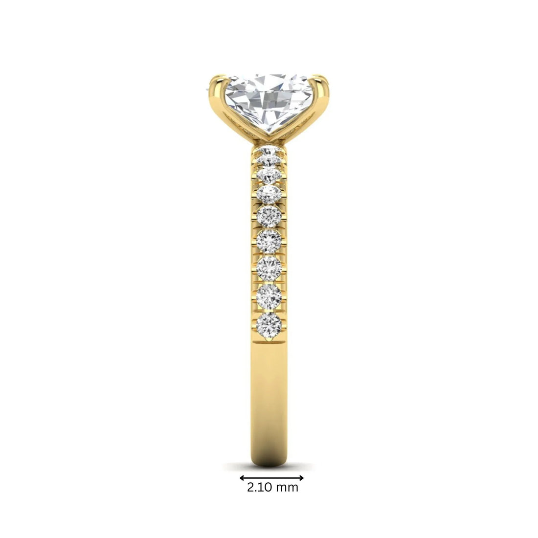 OctaPearl 1 ct Oval Cut Lab Grown Diamond Solitaire Accent Engagement Ring