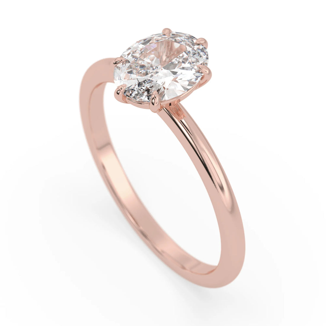 OctaPearl 1 ct Oval Cut Lab Grown Diamond Solitaire Engagement Ring