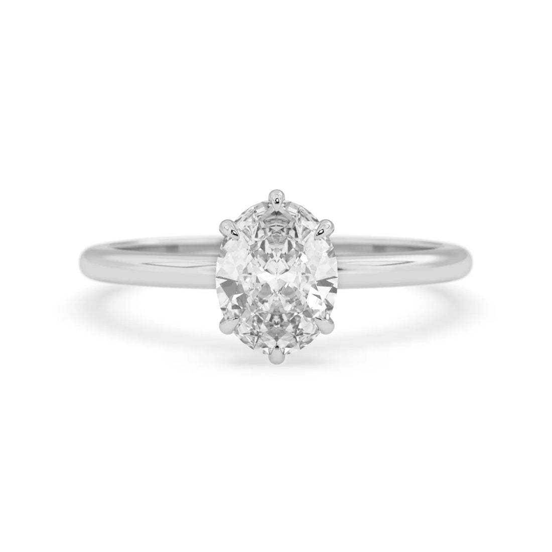 OctaPearl 1 ct Oval Cut Lab Grown Diamond Solitaire Engagement Ring
