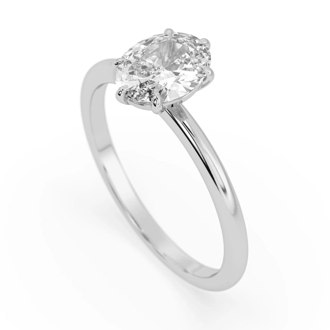 OctaPearl 1 ct Oval Cut Lab Grown Diamond Solitaire Engagement Ring