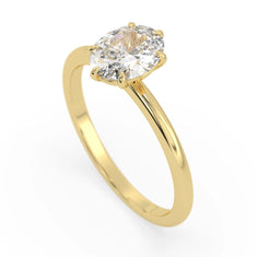 OctaPearl 1 ct Oval Cut Lab Grown Diamond Solitaire Engagement Ring - alternate view