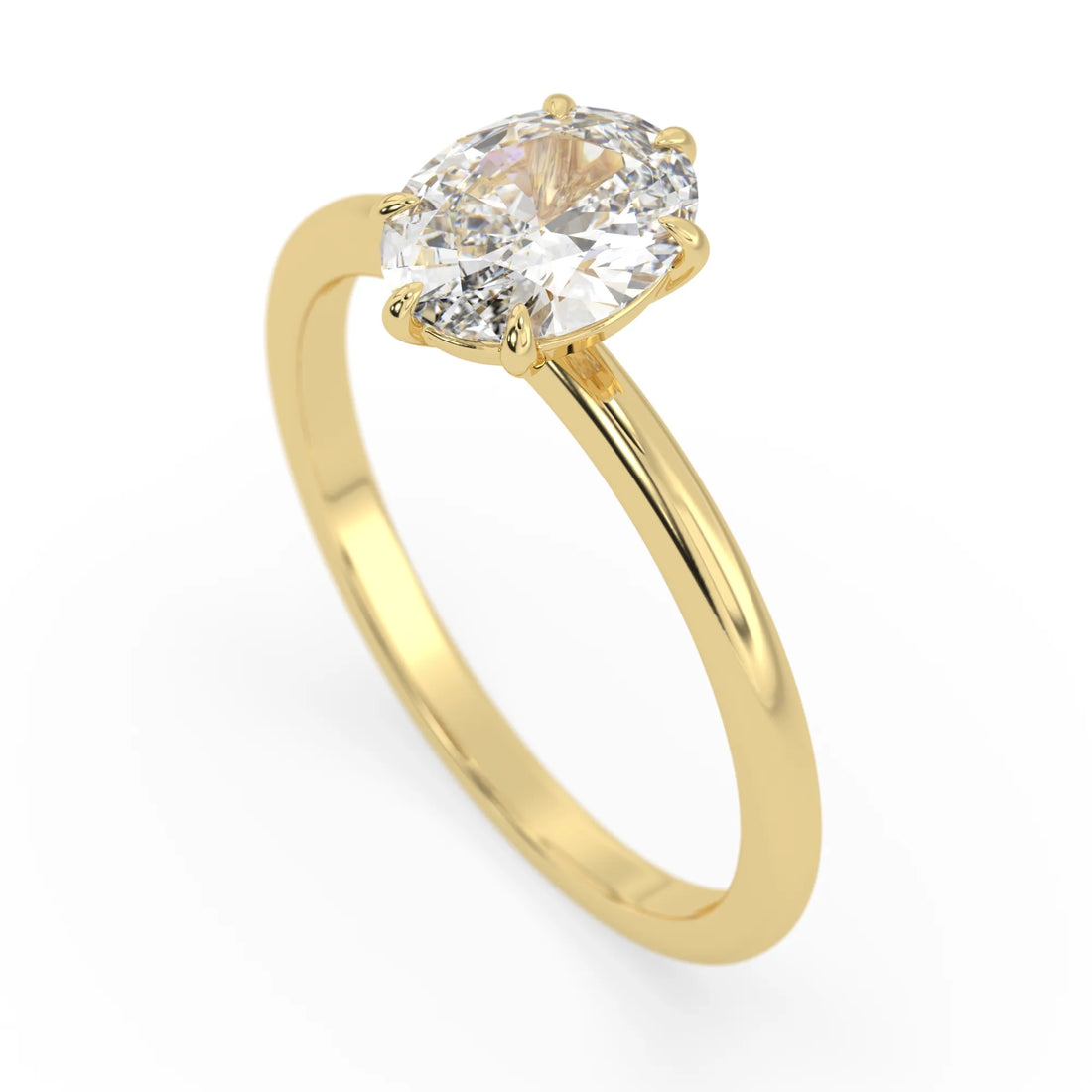 OctaPearl 1 ct Oval Cut Lab Grown Diamond Solitaire Engagement Ring