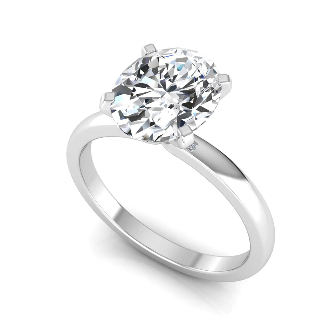 OctaPearl 2.5 ct Oval Cut Prong Set Lab Grown Diamond Solitaire Engagement Ring