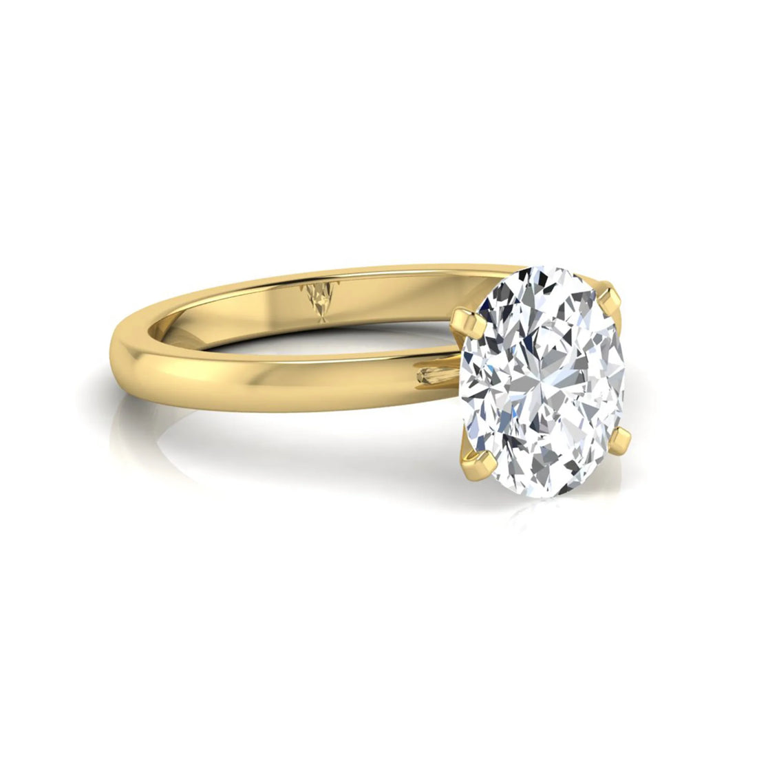 OctaPearl 2.5 ct Oval Cut Prong Set Lab Grown Diamond Solitaire Engagement Ring