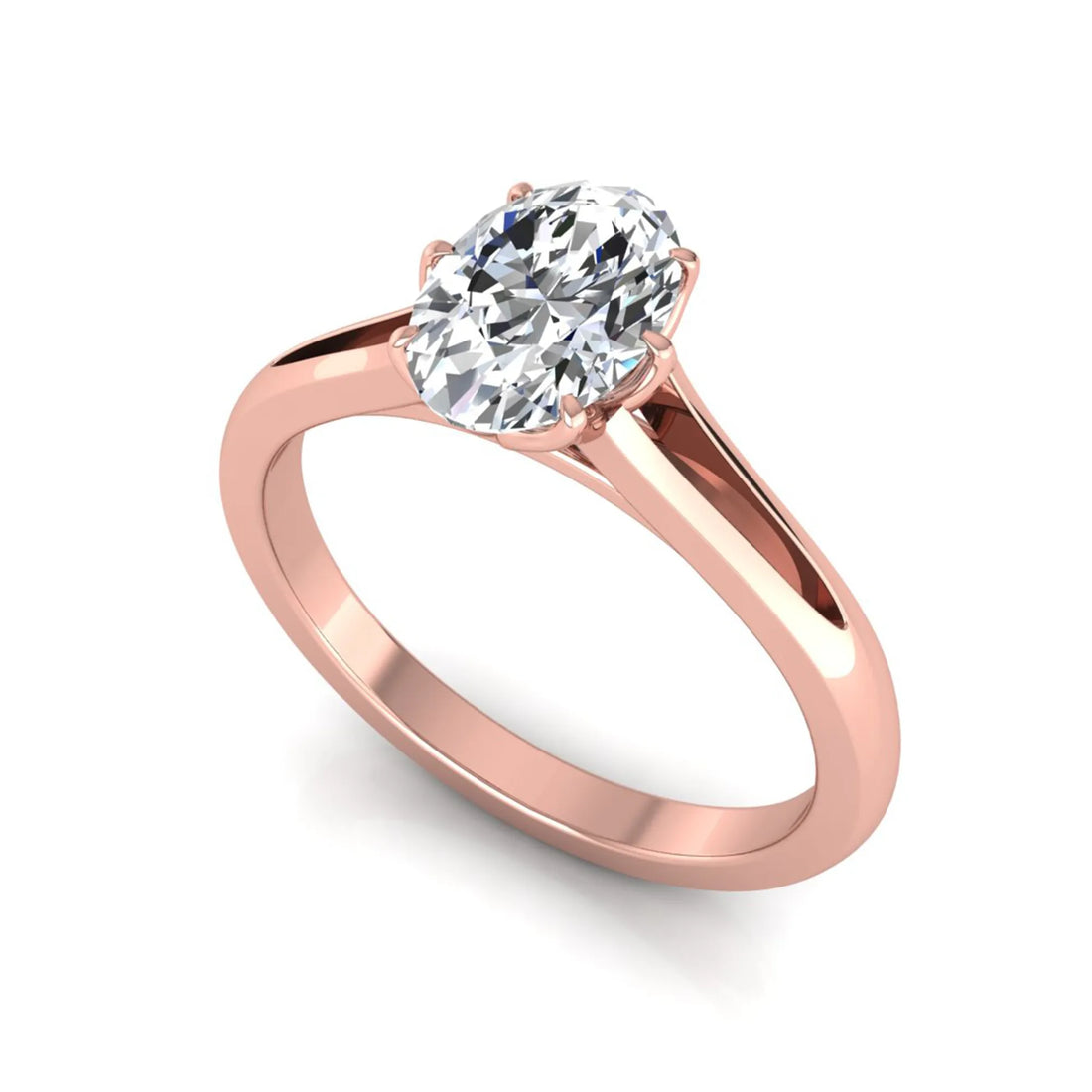 OctaPearl 1.5 ct Oval Cut Prong Set Lab Grown Diamond Solitaire Engagement Ring