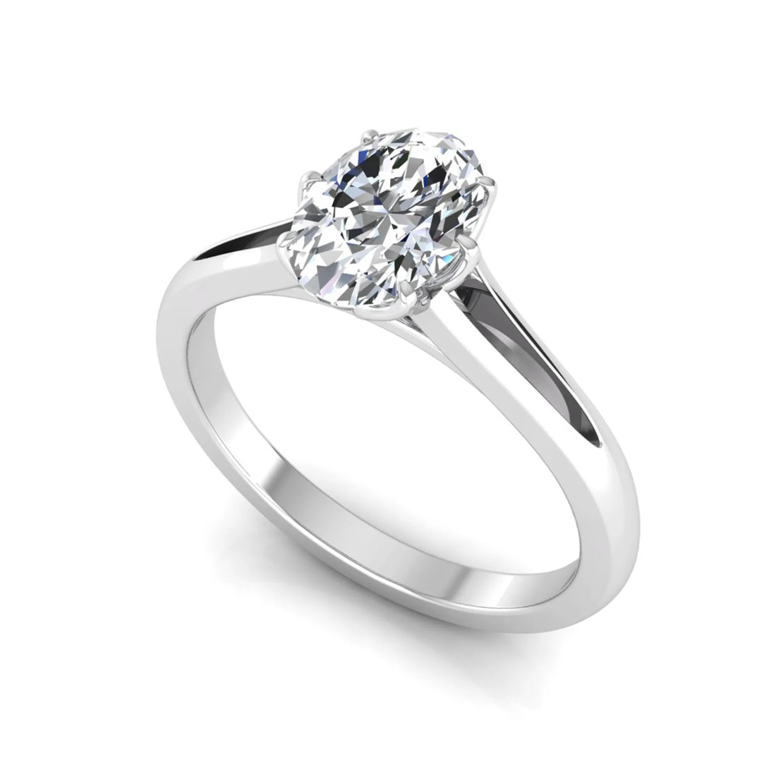 OctaPearl 1.5 ct Oval Cut Prong Set Lab Grown Diamond Solitaire Engagement Ring