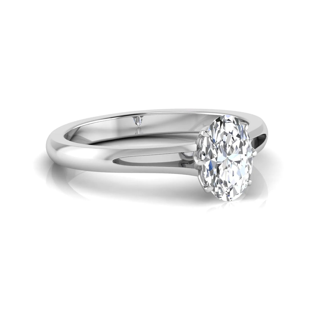 OctaPearl 1.5 ct Oval Cut Prong Set Lab Grown Diamond Solitaire Engagement Ring