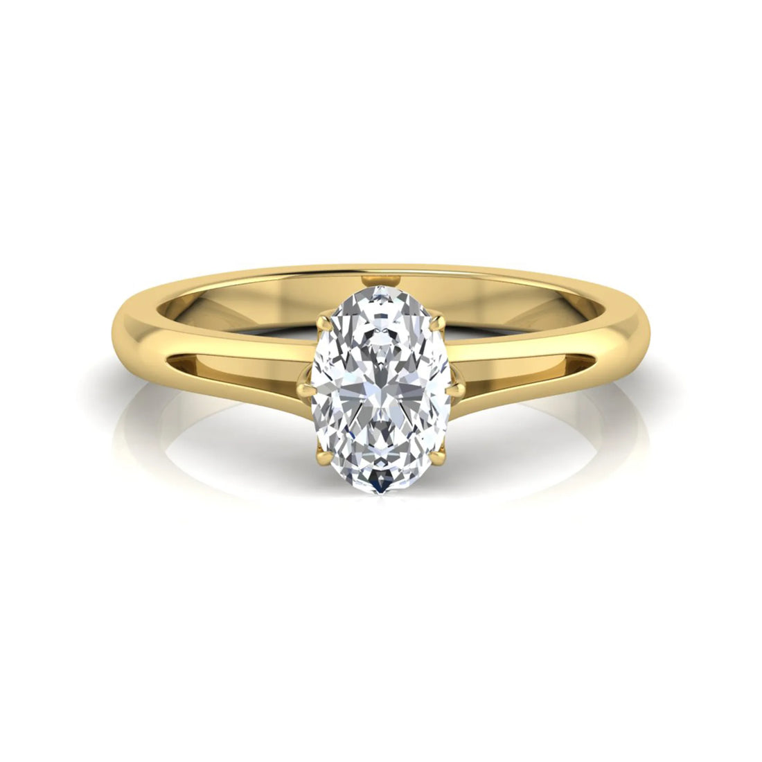 OctaPearl 1.5 ct Oval Cut Prong Set Lab Grown Diamond Solitaire Engagement Ring