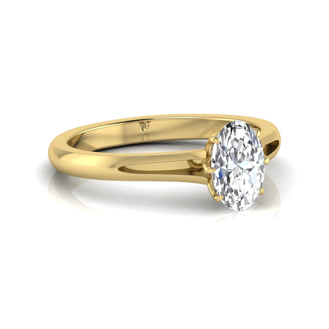 OctaPearl 1.5 ct Oval Cut Prong Set Lab Grown Diamond Solitaire Engagement Ring