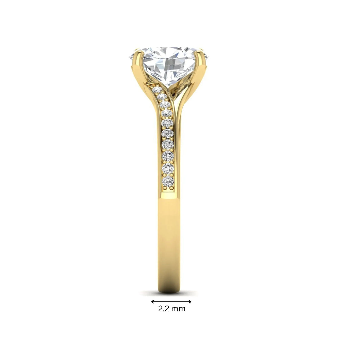 OctaPearl 2 ct Oval Cut Lab Grown Diamond Split Shank Pavé Engagement Ring