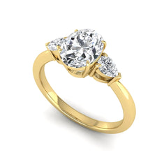 OctaPearl 1 ct Oval Cut Lab Grown Diamond Three Stone Engagement Ring - alternate view