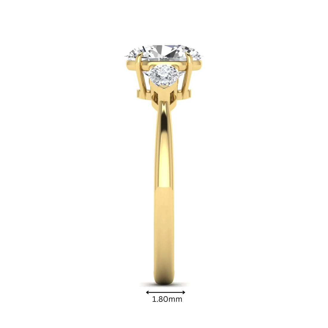 OctaPearl 1 ct Oval Cut Lab Grown Diamond Three Stone Engagement Ring