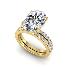 OctaPearl 4 ct Oval Cut Lab Grown Diamond Wedding Bridal Ring Set - alternate view