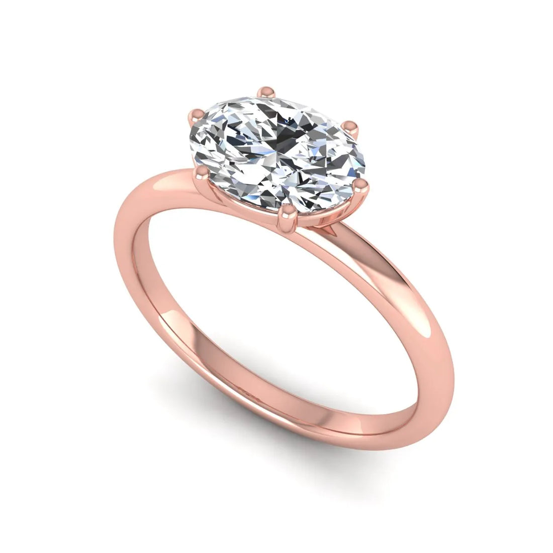 OctaPearl 1 ct Oval Cut Solitaire Lab Grown Diamond Engagement Ring