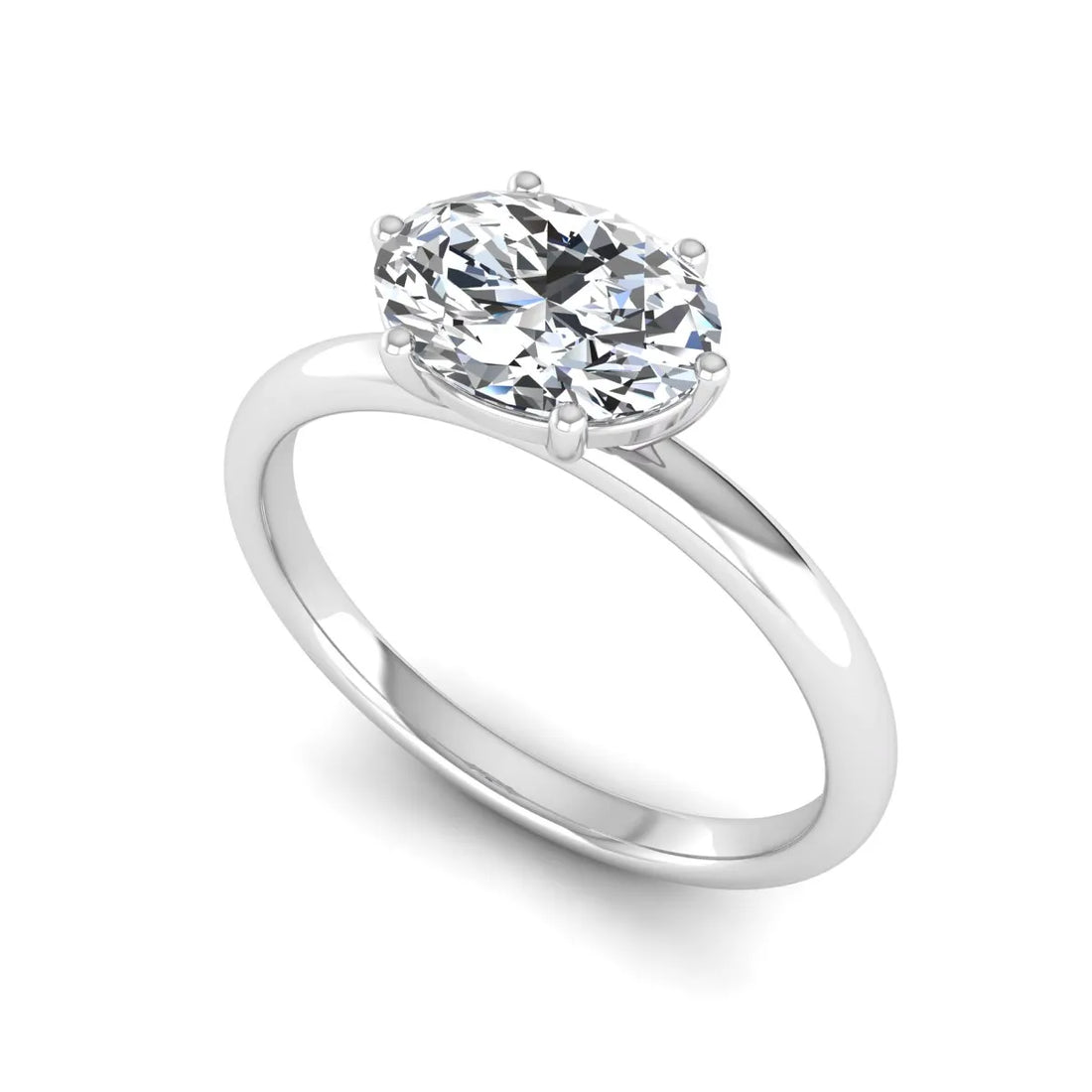 OctaPearl 1 ct Oval Cut Solitaire Lab Grown Diamond Engagement Ring