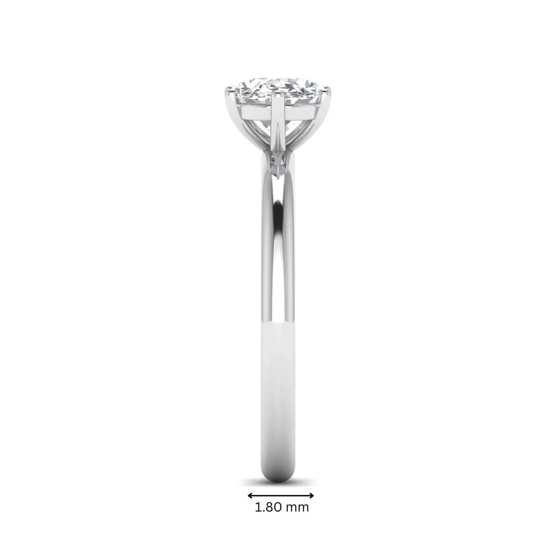 OctaPearl 1 ct Oval Cut Solitaire Lab Grown Diamond Engagement Ring