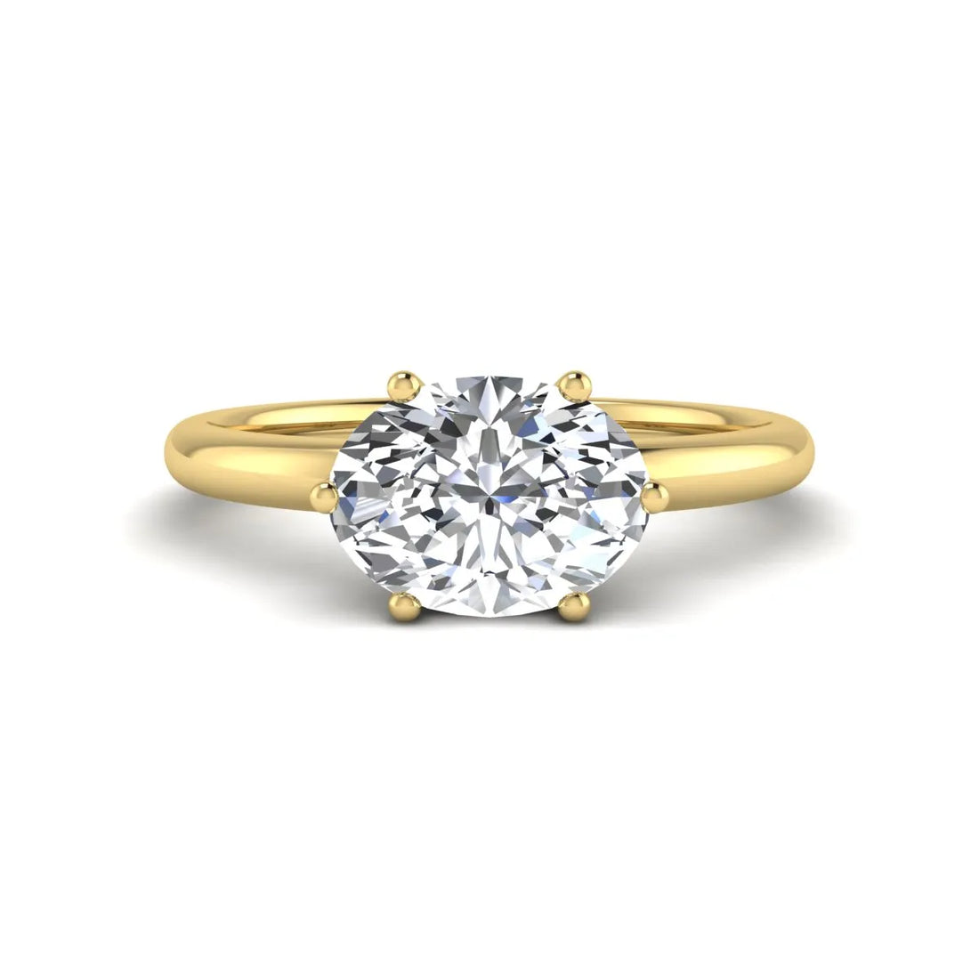 OctaPearl 1 ct Oval Cut Solitaire Lab Grown Diamond Engagement Ring