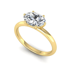 OctaPearl 1 ct Oval Cut Solitaire Lab Grown Diamond Engagement Ring - alternate view