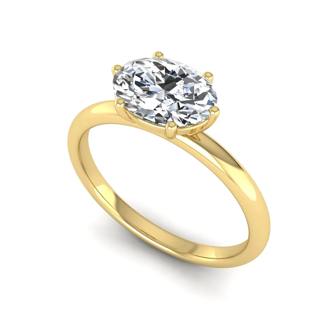 OctaPearl 1 ct Oval Cut Solitaire Lab Grown Diamond Engagement Ring