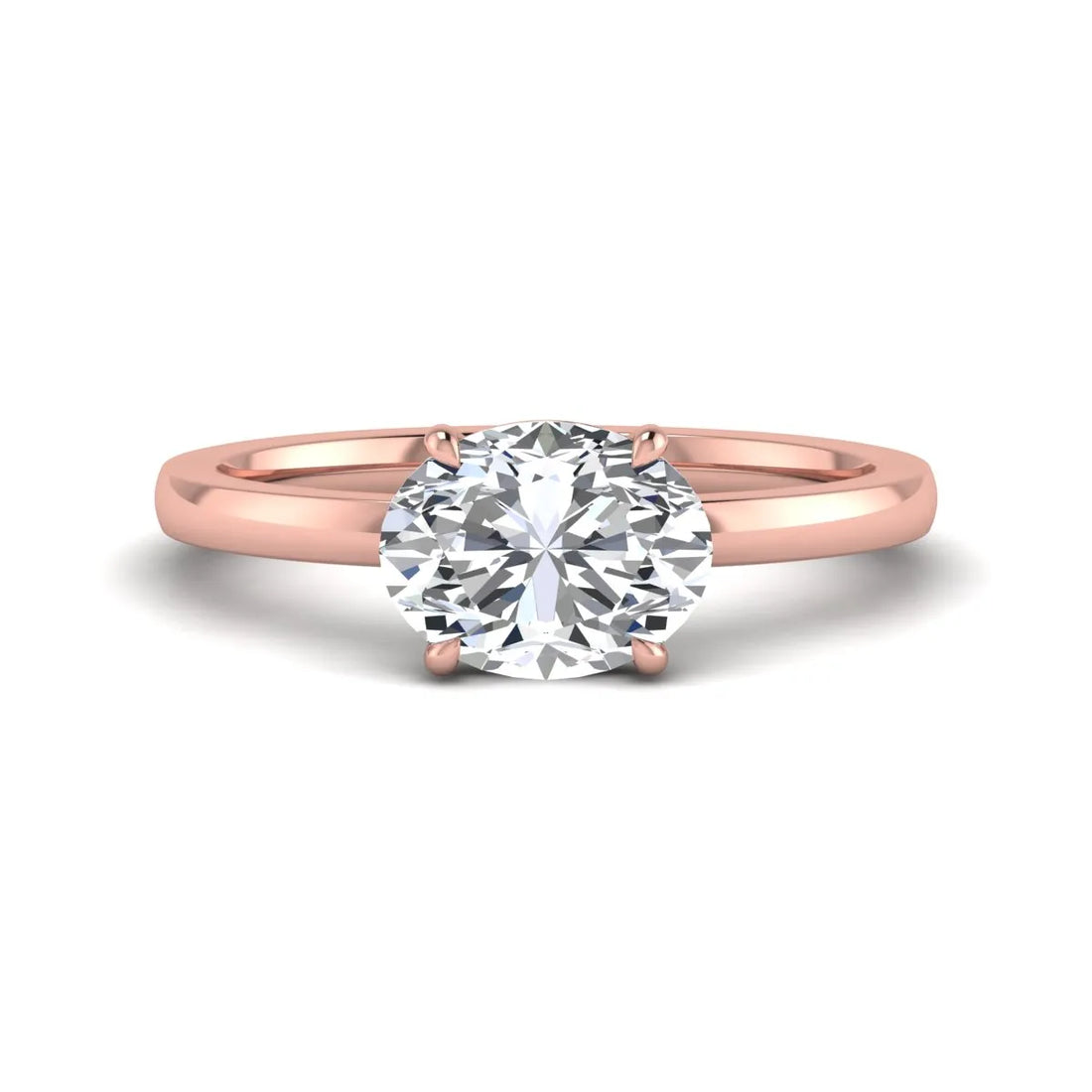 OctaPearl 2 ct Oval Cut Solitaire Lab Grown Diamond Engagement Ring