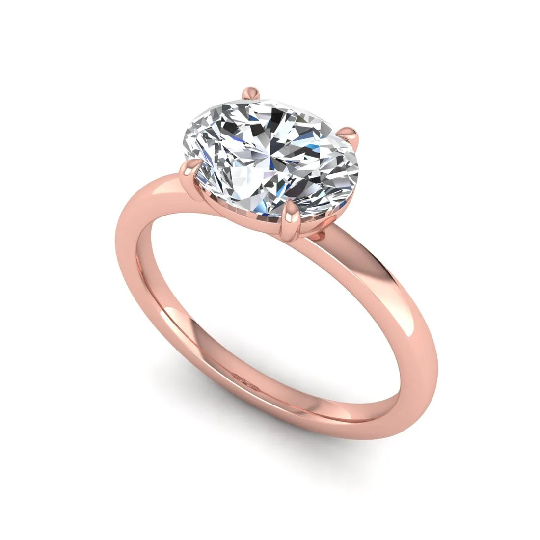 OctaPearl 2 ct Oval Cut Solitaire Lab Grown Diamond Engagement Ring
