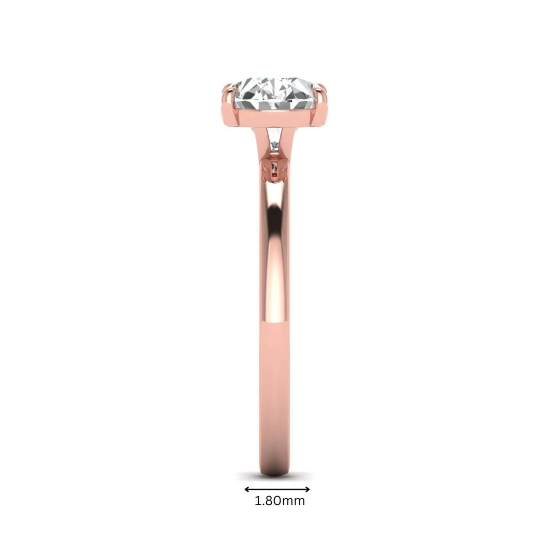 OctaPearl 2 ct Oval Cut Solitaire Lab Grown Diamond Engagement Ring