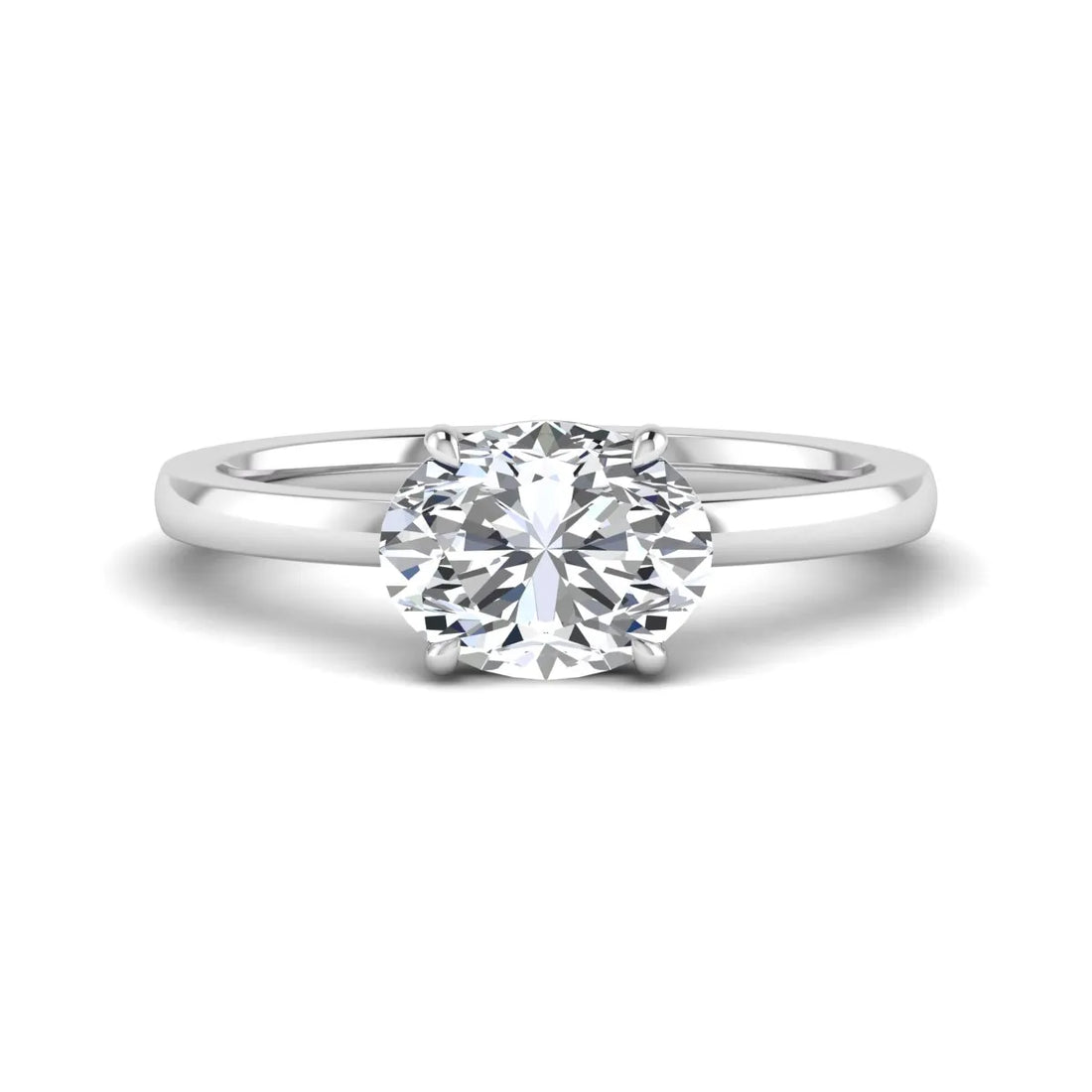 OctaPearl 2 ct Oval Cut Solitaire Lab Grown Diamond Engagement Ring