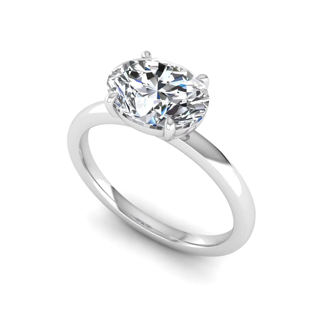 OctaPearl 2 ct Oval Cut Solitaire Lab Grown Diamond Engagement Ring