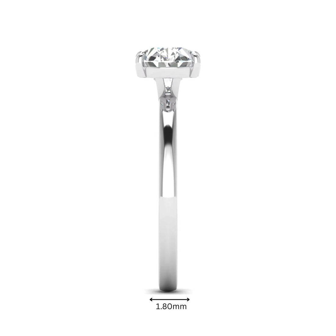 OctaPearl 2 ct Oval Cut Solitaire Lab Grown Diamond Engagement Ring