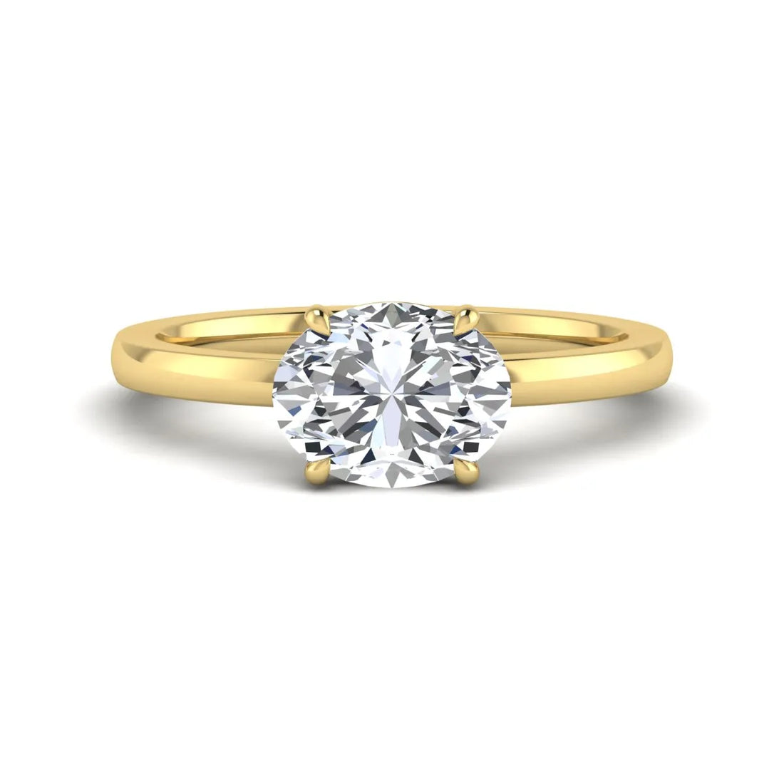 OctaPearl 2 ct Oval Cut Solitaire Lab Grown Diamond Engagement Ring