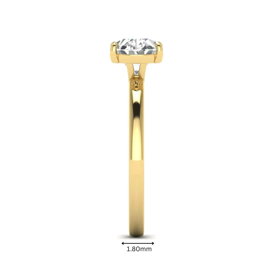 OctaPearl 2 ct Oval Cut Solitaire Lab Grown Diamond Engagement Ring