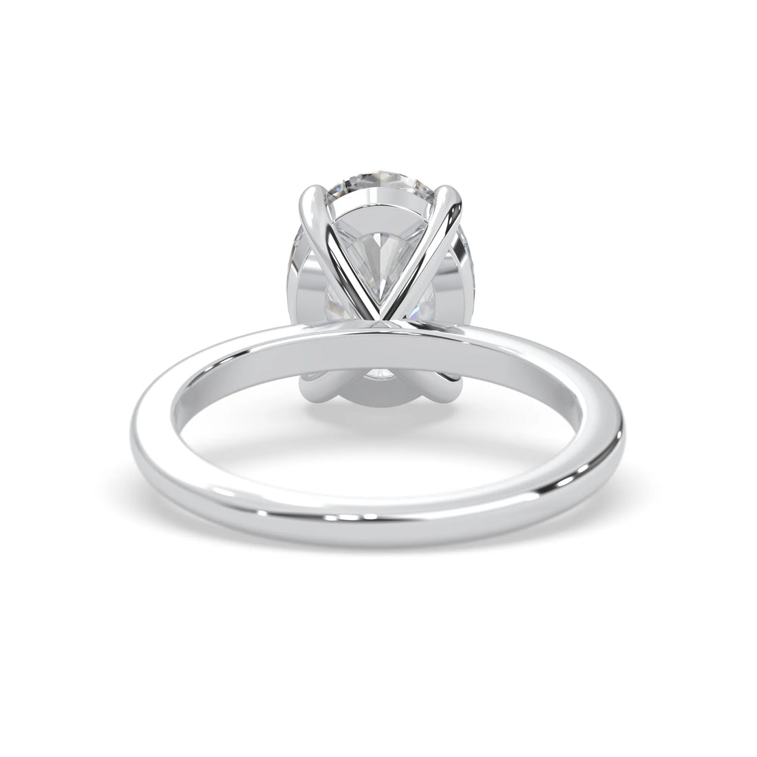 OctaPearl 2 ct Oval Cut Lab Grown Diamond Solitaire Engagement Ring - White Gold