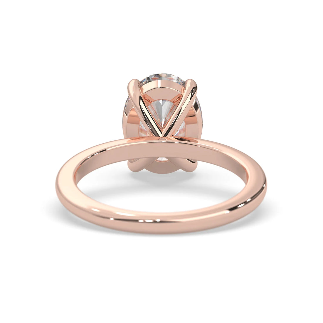 OctaPearl 2 ct Oval Cut Lab Grown Diamond Solitaire Engagement Ring - Rose Gold