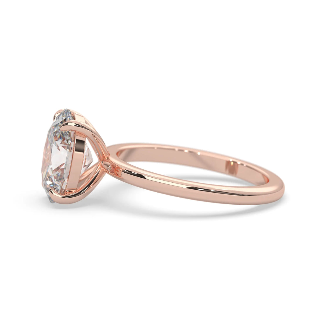 OctaPearl 2 ct Oval Cut Lab Grown Diamond Solitaire Engagement Ring - Rose Gold