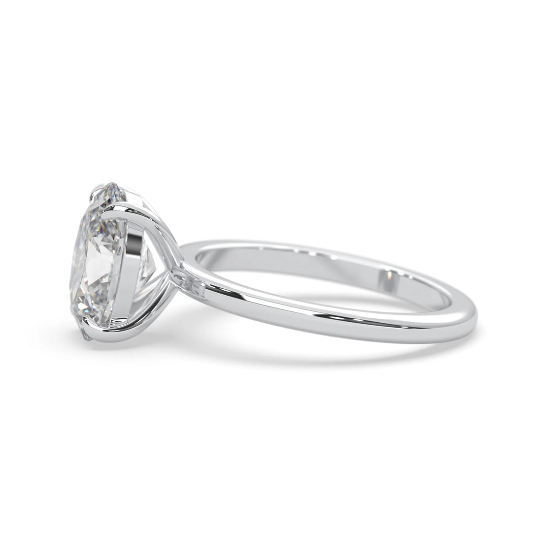 OctaPearl 2 ct Oval Cut Lab Grown Diamond Solitaire Engagement Ring - White Gold