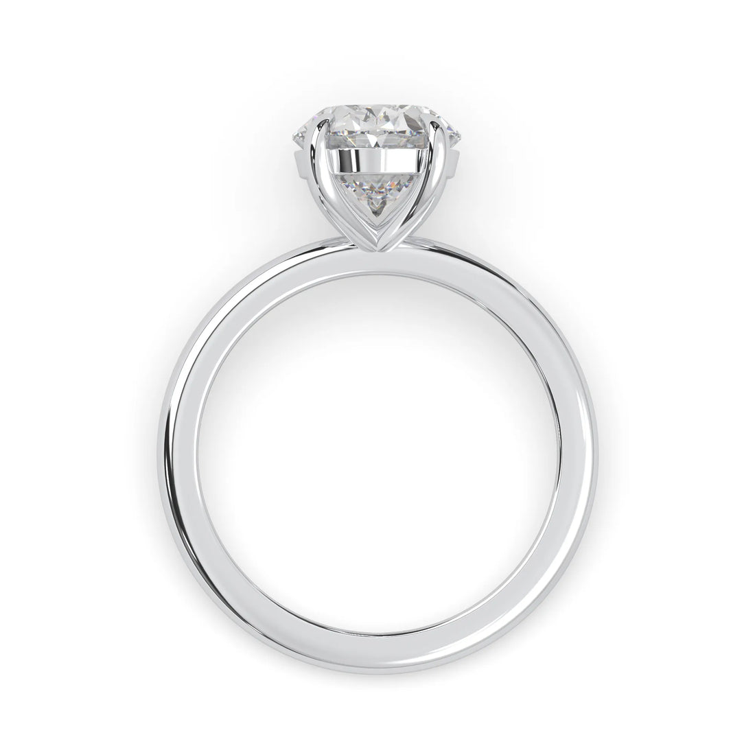 OctaPearl 2 ct Oval Cut Lab Grown Diamond Solitaire Engagement Ring - White Gold