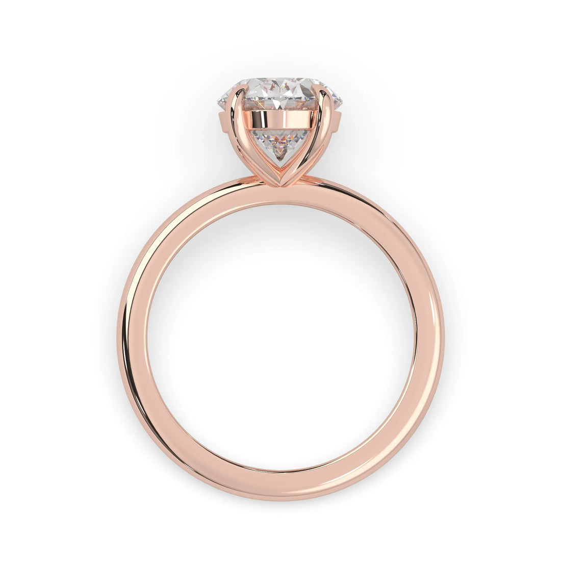 OctaPearl 2 ct Oval Cut Lab Grown Diamond Solitaire Engagement Ring - Rose Gold