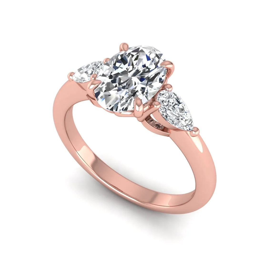 OctaPearl 1.5 ct Oval Cut Three Stone Lab Grown Diamond Engagement Ring