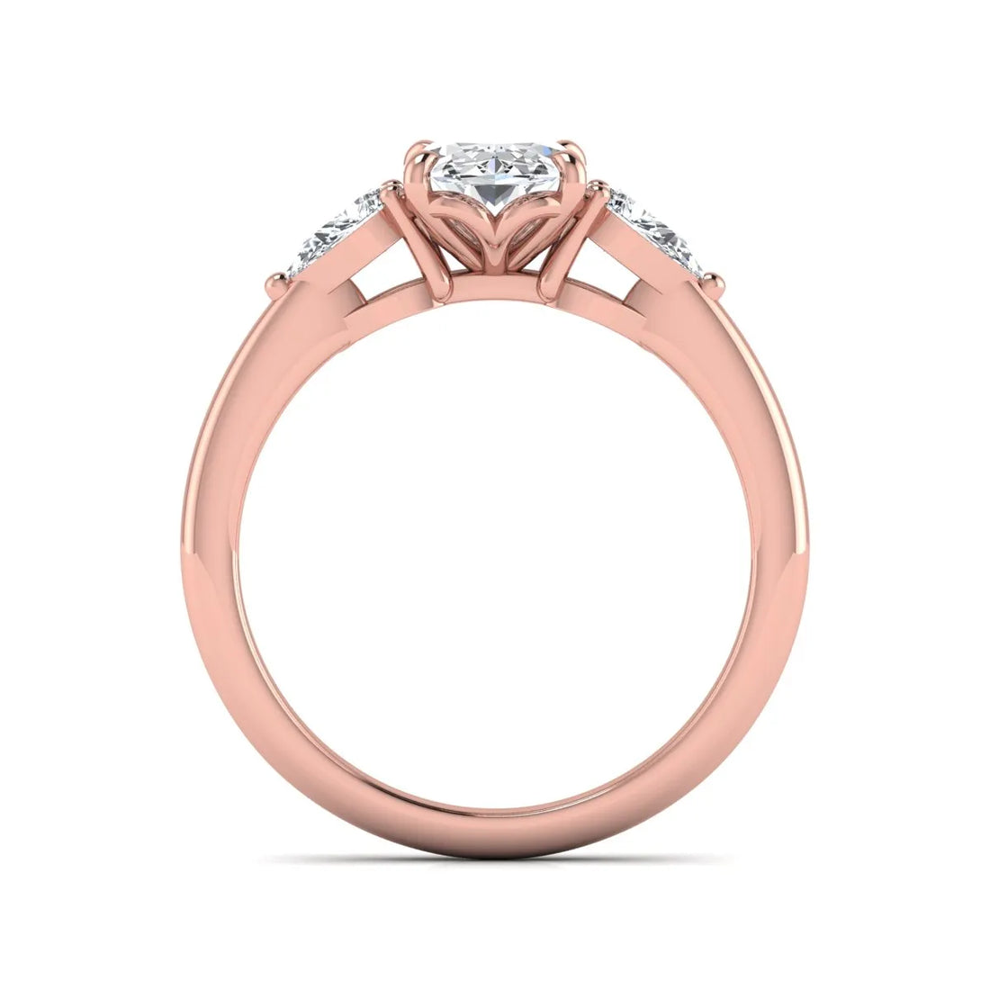 OctaPearl 1.5 ct Oval Cut Three Stone Lab Grown Diamond Engagement Ring