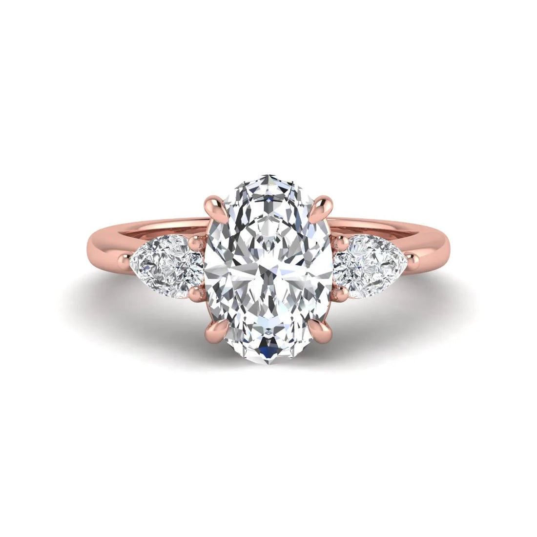 OctaPearl 1.5 ct Oval Cut Three Stone Lab Grown Diamond Engagement Ring