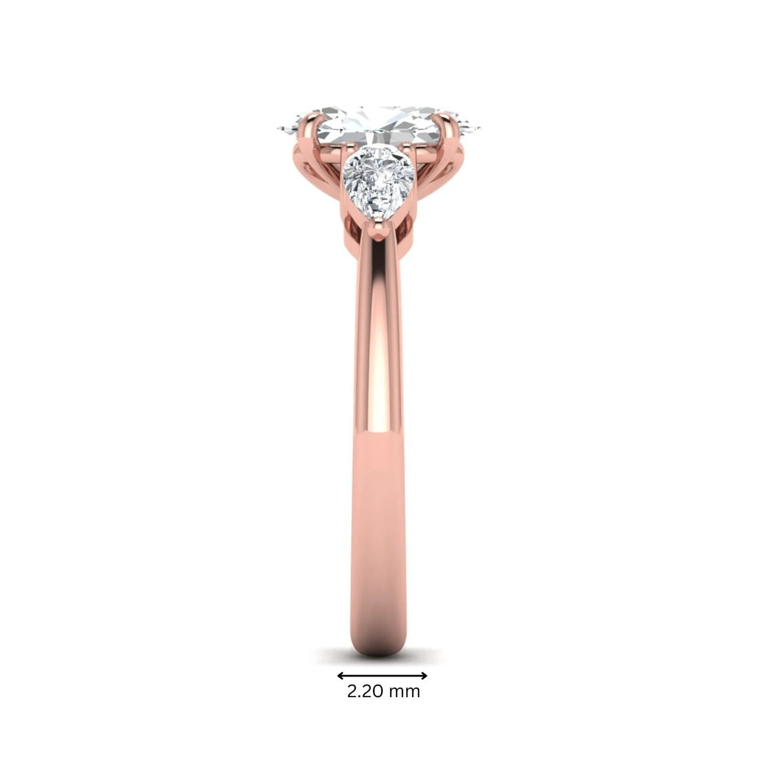 OctaPearl 1.5 ct Oval Cut Three Stone Lab Grown Diamond Engagement Ring
